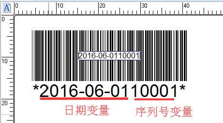 含两个变量的条码对象